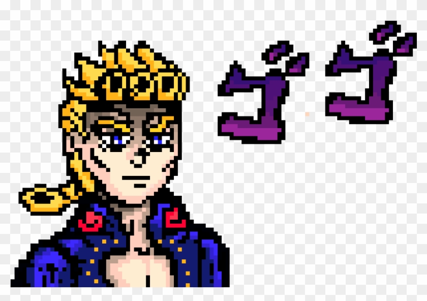 Jjba Menacing Transparent - Giorno Giovanna Pixel Art #1753476