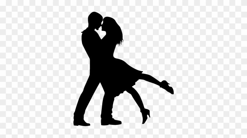 Clipart Romantic Young Couple Silhouette - Personnage St Valentin #1756258