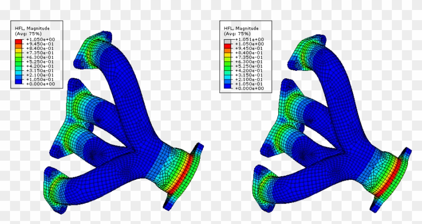 5 3 Equilibrium Heat Flux Magnitude Field In The Manifold - Abaqus Example #1756715