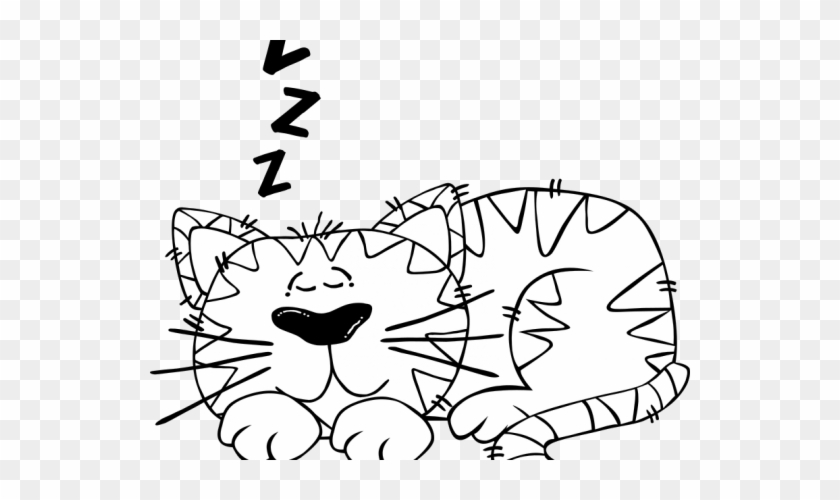 Procrastination - Katze Clipart Schwarz Weiß #265375