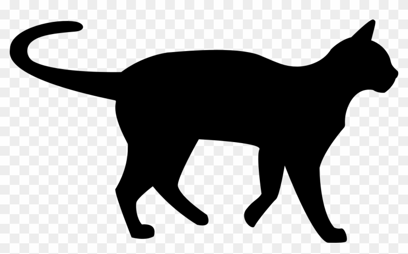 Black Cat Clipart Transparent - Cat Silhouette Transparent Background #265473