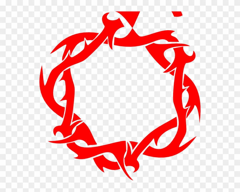 Red Thorns Clip Art At Clker - Crown Of Thorns Tattoo #266700