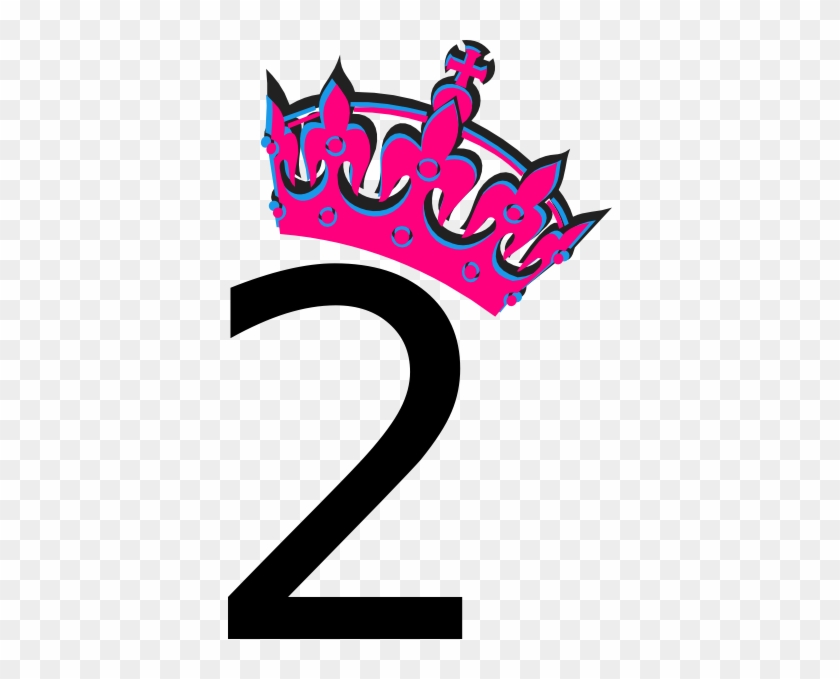 Pink Tilted Tiara And Number 2 Clip Art At Clker - Number 2 In Pink #266734