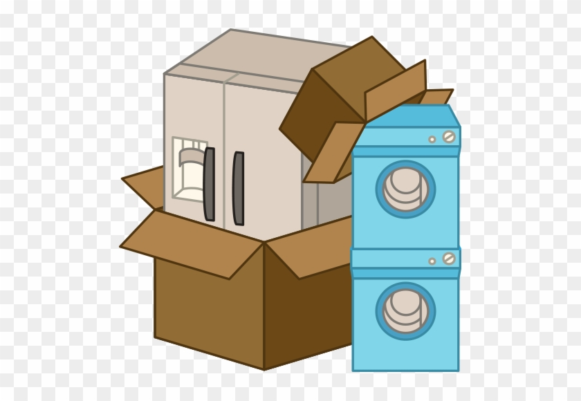 Refrigerator And Appliances In Boxes - Appliances Delivery Clipart #266840
