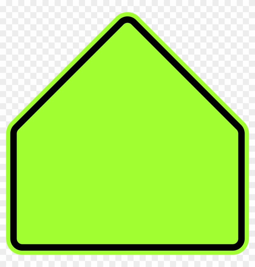 Pentagon Clipart House - Fluorescent Yellow Green Signs #267239