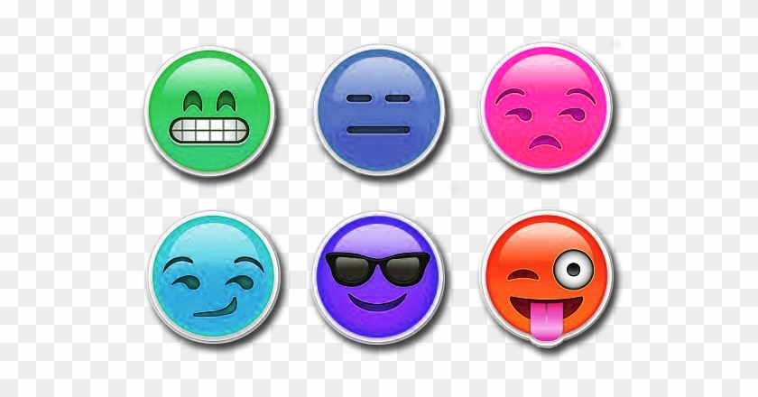 Six Colorful Emojis - Circle #1759821