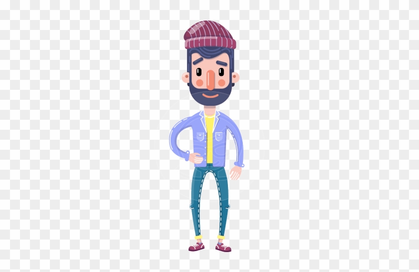 Man With Beard Cartoon Character In Flat Style - Man With Beard Cartoon Character In Flat Style #1759873