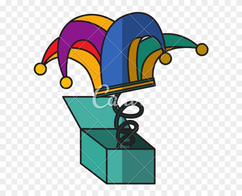 Surprise Box With Harlequin Hat - Illustration #1760157