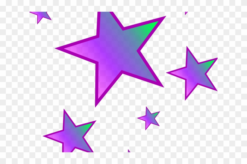 Falling Stars Clipart Lot Star - Purple And Green Star #1761015