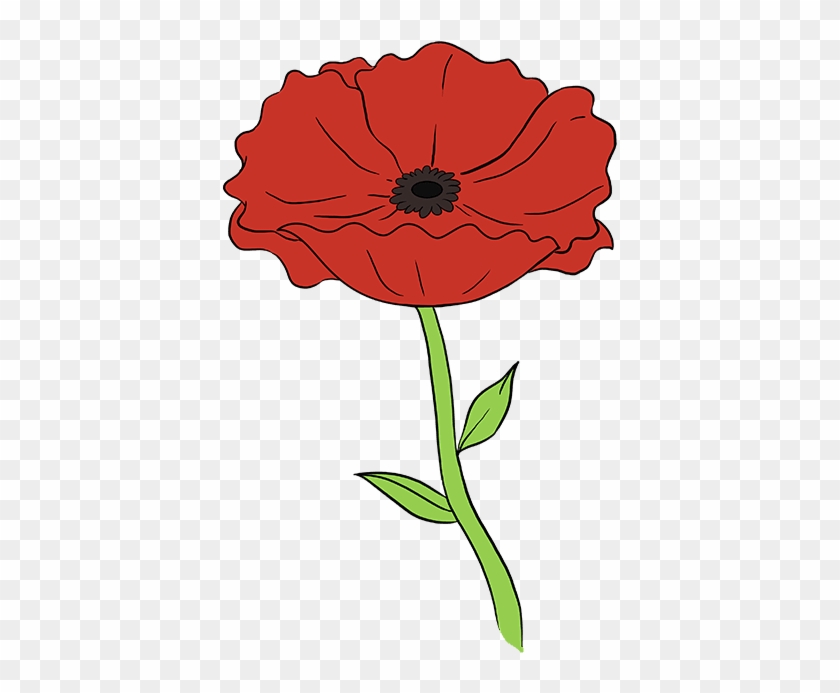 How To Draw A Really Easy Drawing - Step By Step Poppy Drawing #1761738