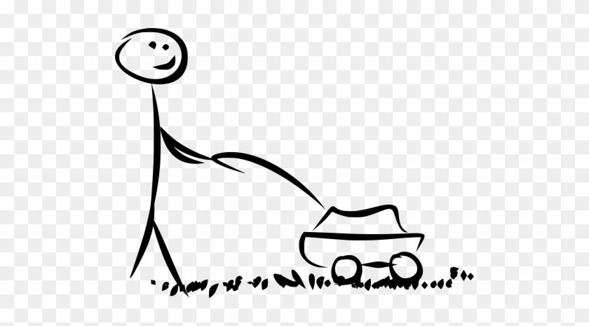 Svg Png - Stick Figure Mowing The Lawn #1764795