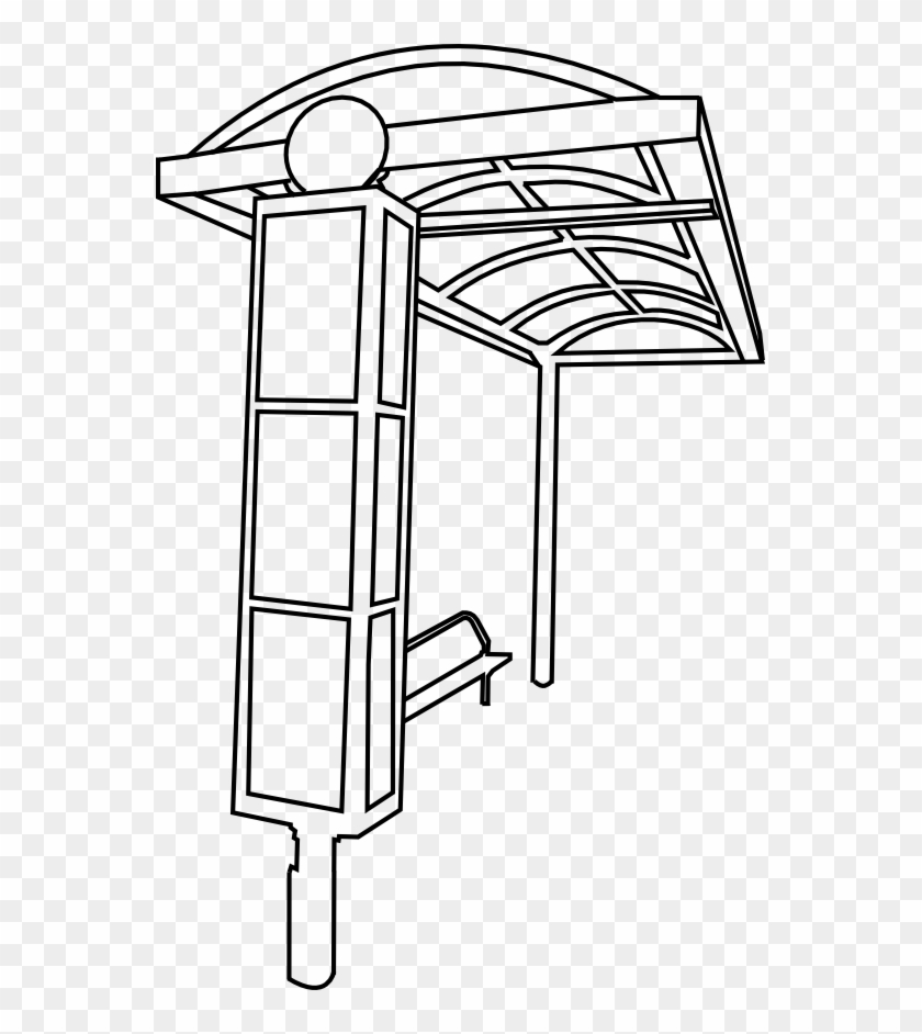 Bus Stop Lines Black White Line Art 555px - Draw A Bus Stop #269082
