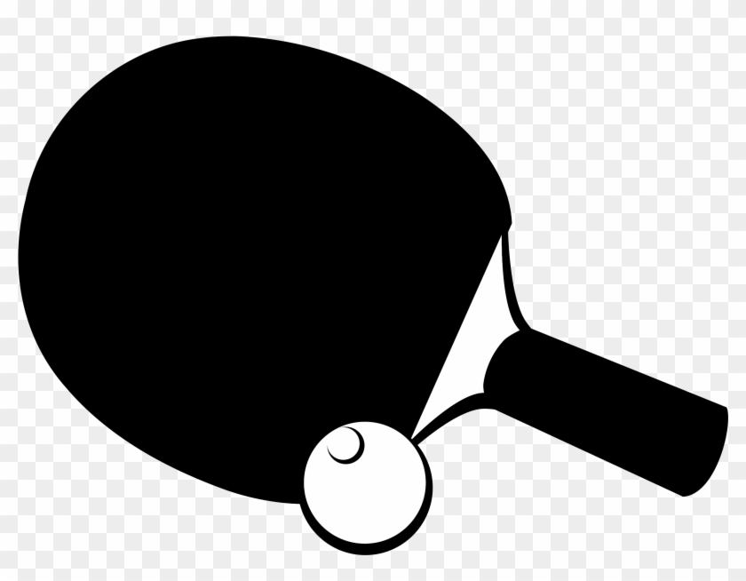 Table Clipart B W - Table Tennis Clip Art Black And White #269345