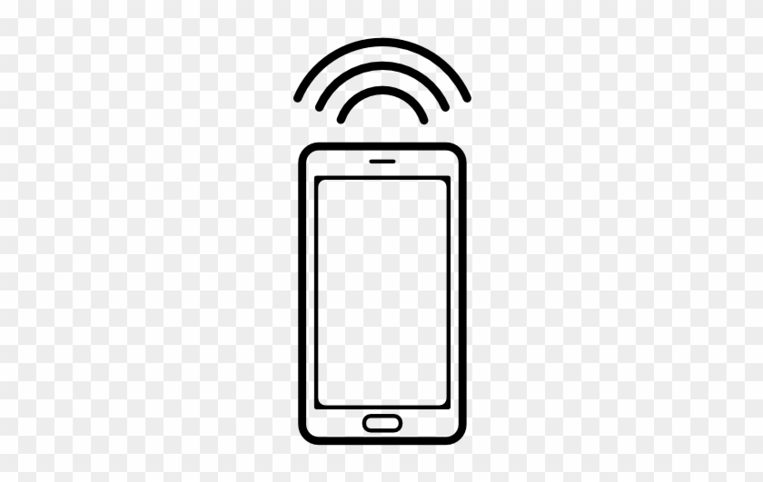 Mobile Phone With Connection Signal Vector - Connected Mobile Png #269447