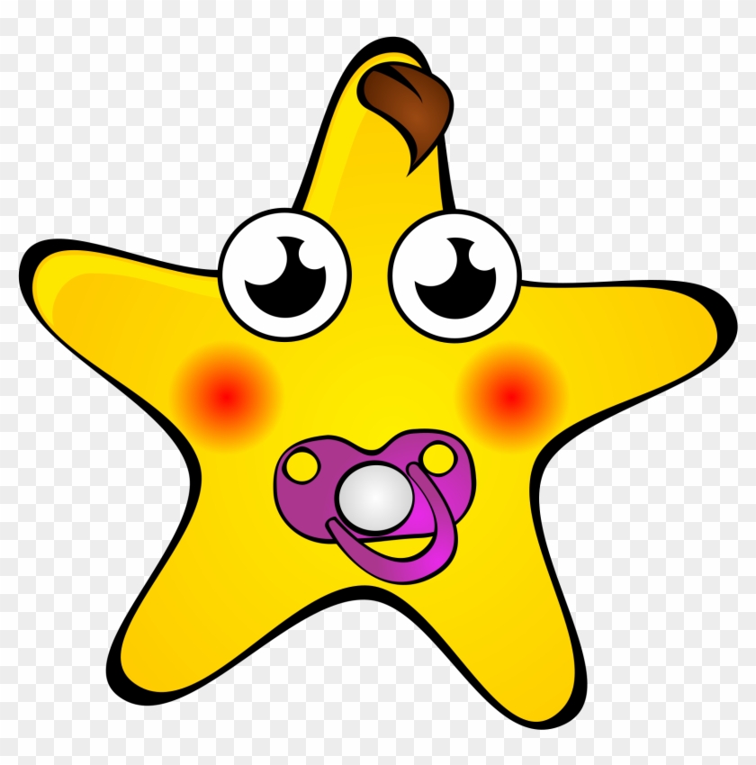 Big Image - A&t Designs Baby Yellow Star With Pacifier 1.25" #269624