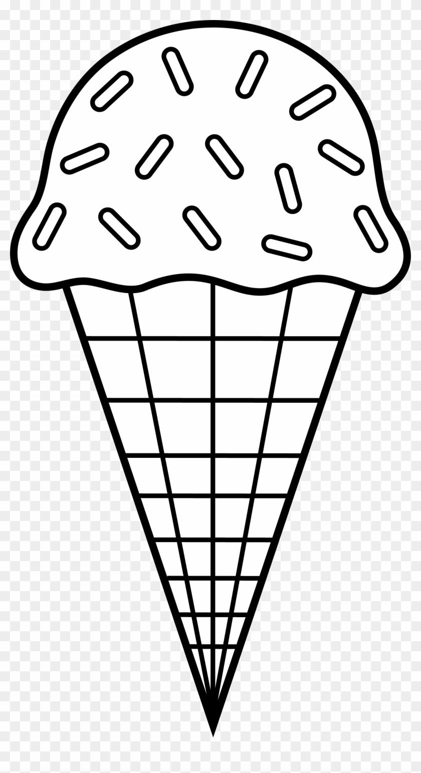 Ice Cream Clip Art Black And White - Ice Cream Coloring Pages #270642