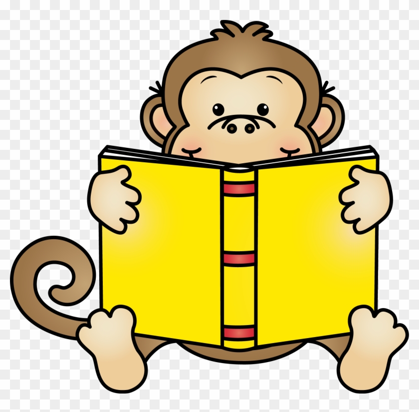 Monkey Reading A Book Clipart #44813