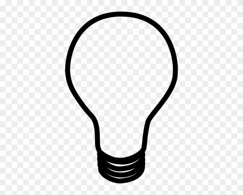 Lamp - Clipart - Black - And - White - Black And White Cartoon Light Bulb #46856