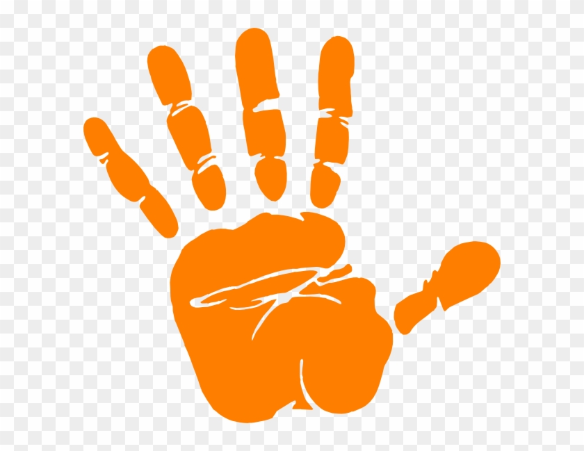 Hand Print Clip Art At Clker Com Vector Clip Art Online - Hand Print Orange #47025
