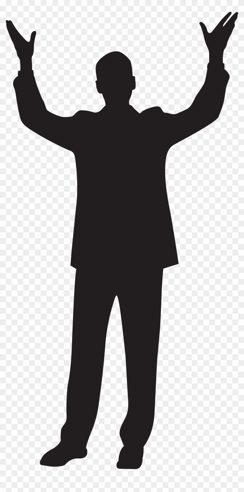 Man With Hands Up Silhouette Clip Art Imageu200b Gallery - Men Dance Vector #48208