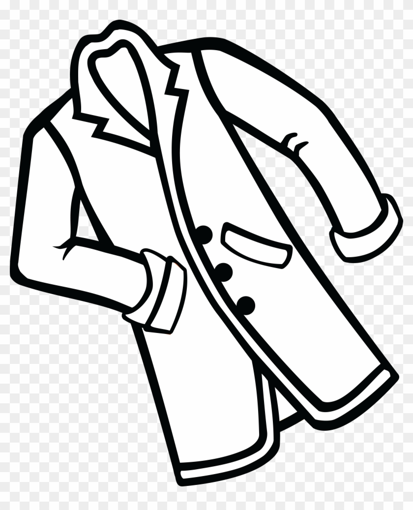 Free Clipart Of A Coat - Coat Black And White #48798