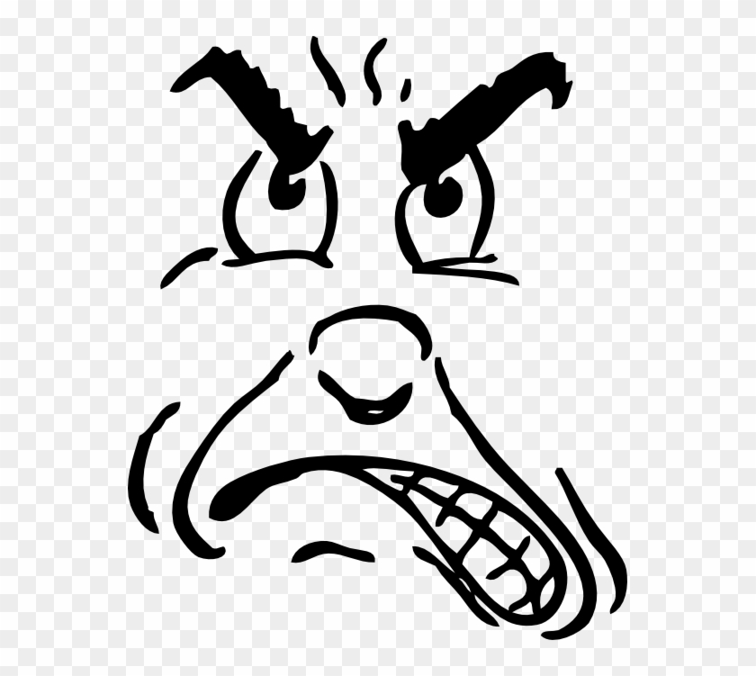 Anger Black White Line Art 555px - Angry Line Art #49771