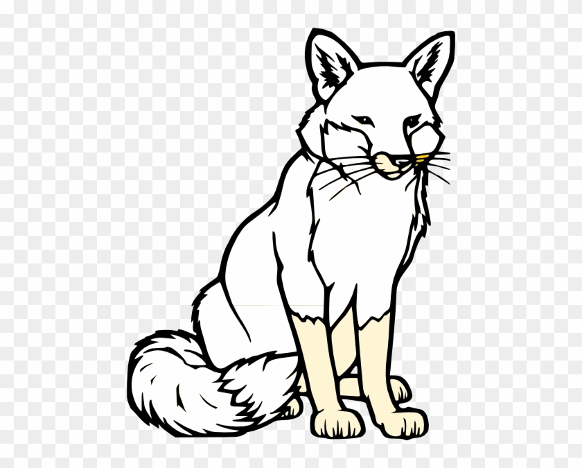 Black And White Fox Clip Art At Clker Com Vector Clip - Fox Coloring Page #49993