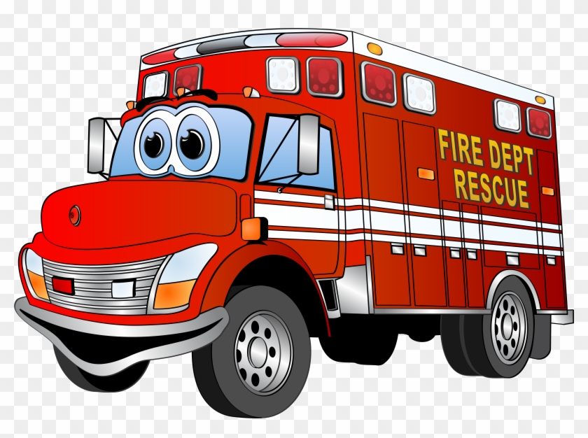 Firefighter Clipart Emergency Vehicle Pencil And In - Red Fire Truck Cartoon #52496