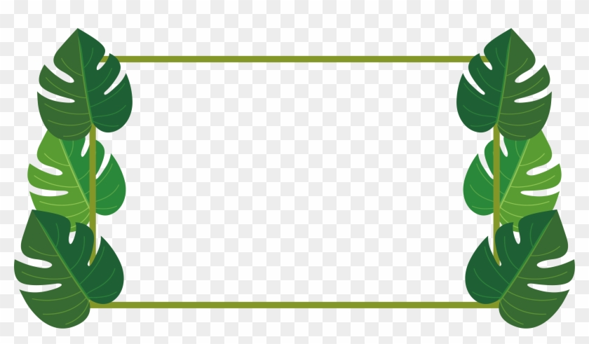 Green Banana Leaf Frame - Frame Line Png Green #272289
