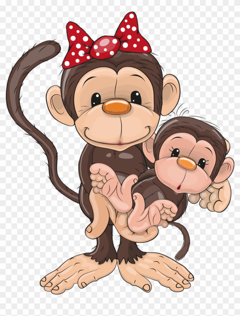 Kata Monkey Clipart - Mom And Baby Monkey Cartoon #272730