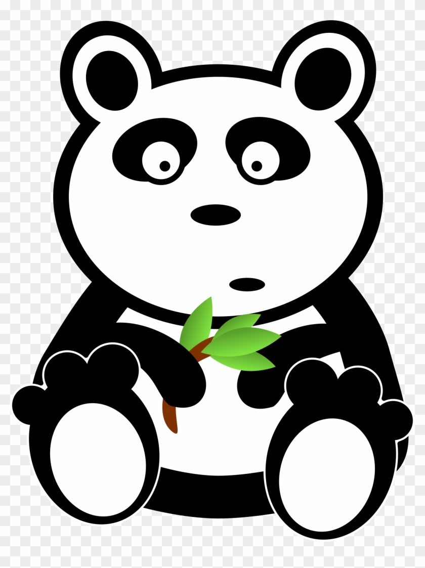 With Bamboo Leaves - Cartoon Panda Bear Shower Curtain #272962