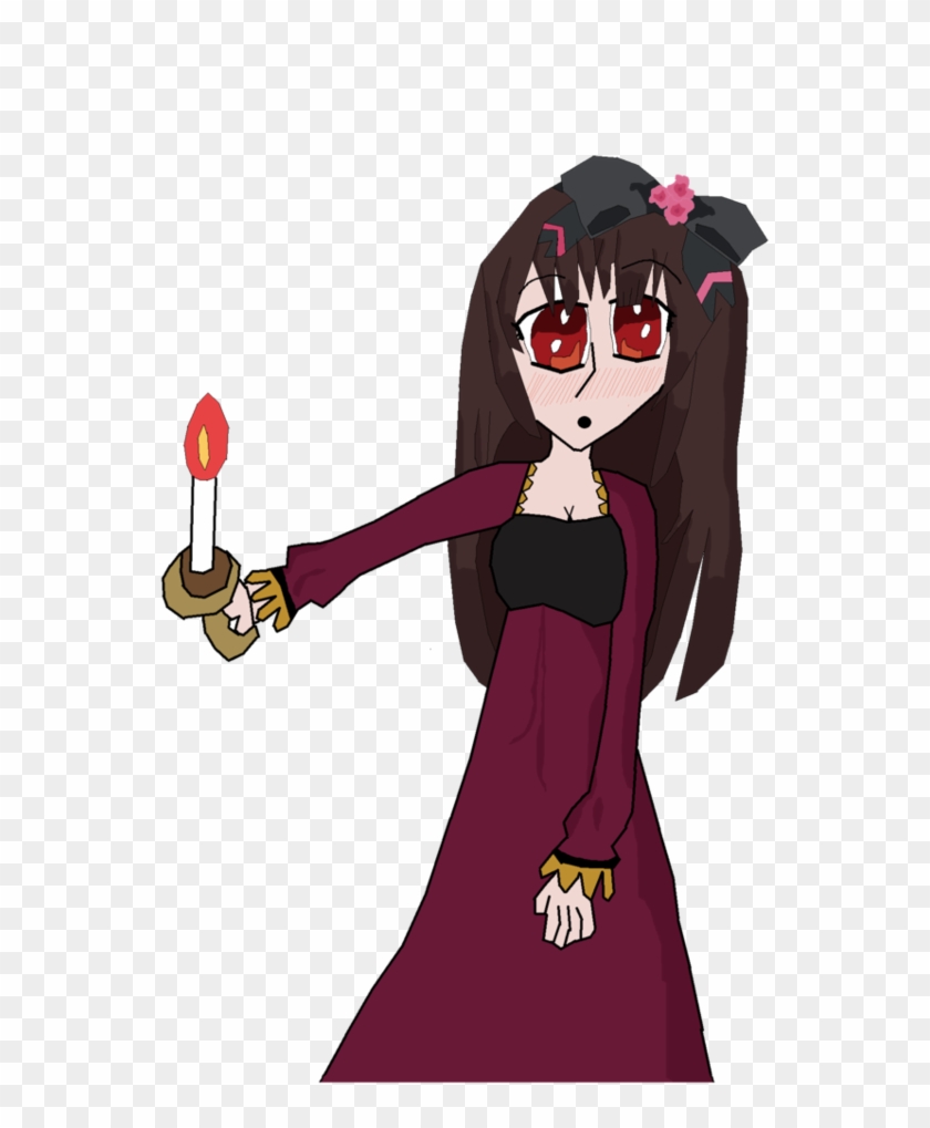 Girl Holding Candle By Meganekko-senpai - Cartoon #273334