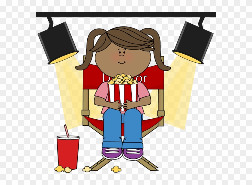 Girl Eating Popcorn In Directors Chair - Movie Theater #273415