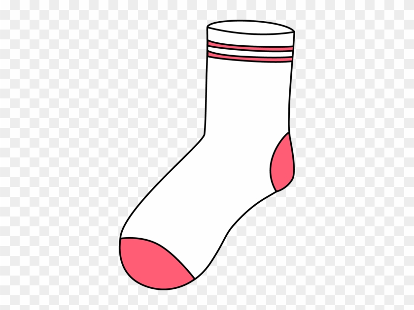 Pink And White Sock Clip Art - Clip Art #274214