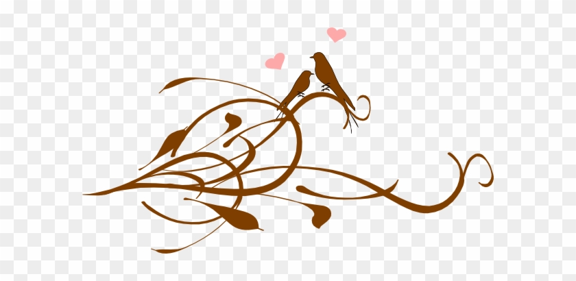 Love Birds On Branch Clip Art - Brown Love Birds #274612
