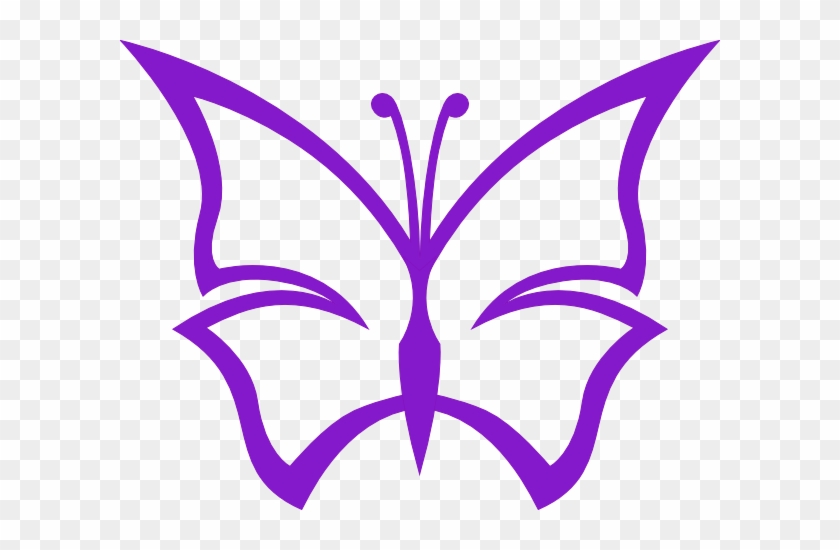 Purple Butterfly Clip Art - Outline Pics Of Butterfly #275725