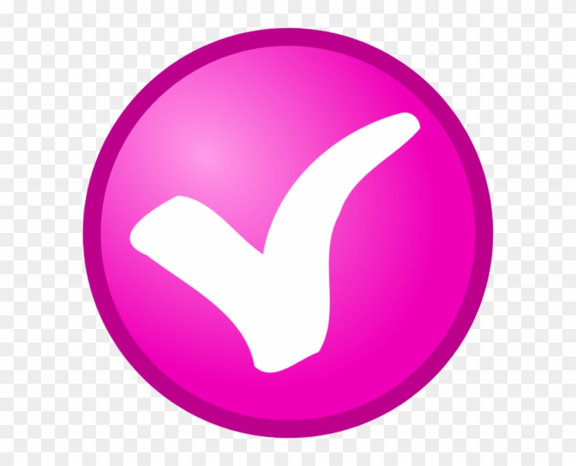 Check Mark In A Round Button Vector Clip Art - Small Pink Check Mark #276277