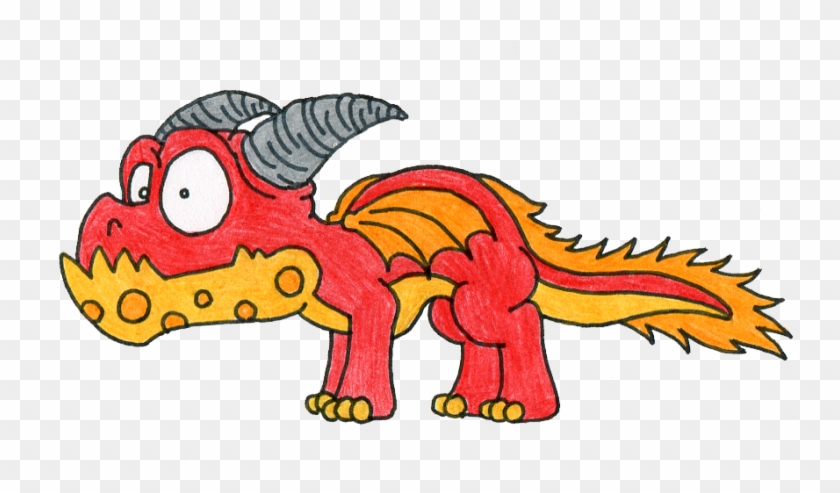 Red Dragon Cartoon Clipart - Csrtoon Dragons #276452