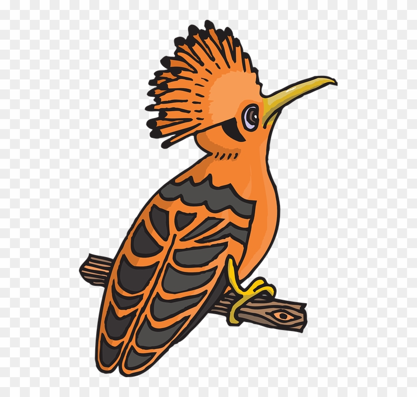 Orange Cartoon Hoopoe Clip Art At Clker - Hoopoe Clipart #276892