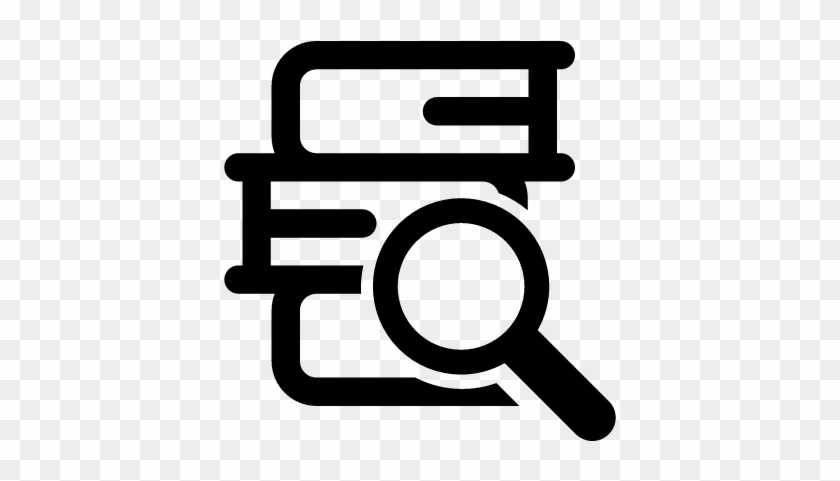 Stack Of Books And Magnifier Vector - Libro Y Lupa Vector #277793