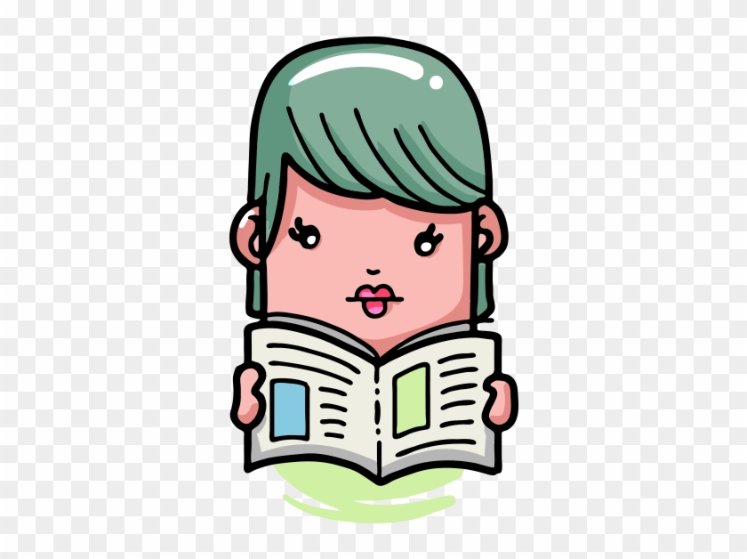 Clipart Kitap Okuyan Parmak Bayan - Illustration #278072