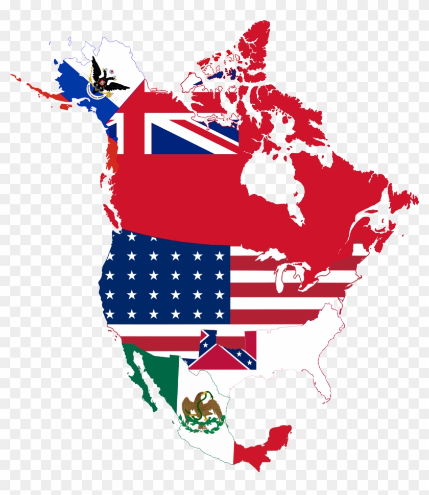 American Flags Clipart 24, Buy Clip Art Christmas - North America With Flags #278107