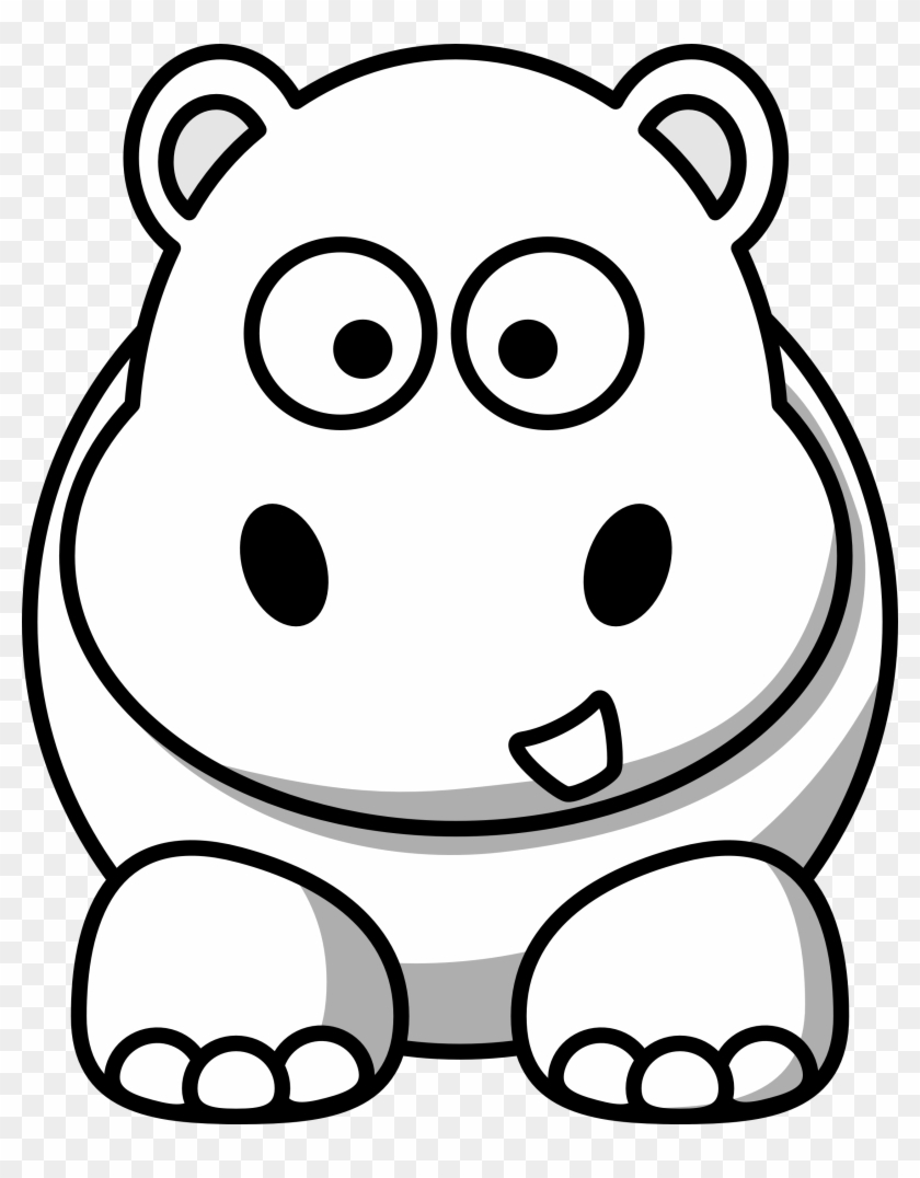 Hippo Clip Art Black And White - Clipart Animals Black And White #278742
