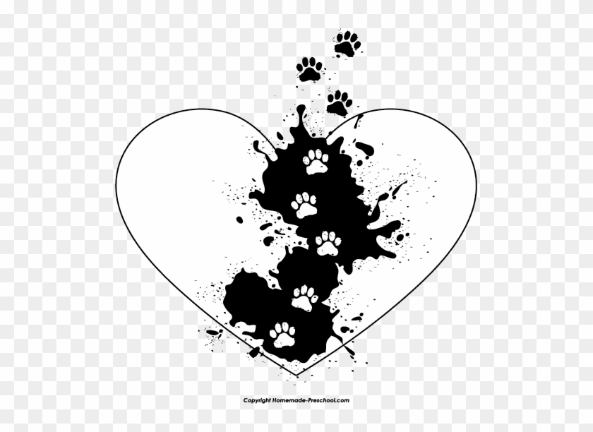 Extremely Creative Clipart Paw Print Free Prints - Paw Prints And Hearts #279356
