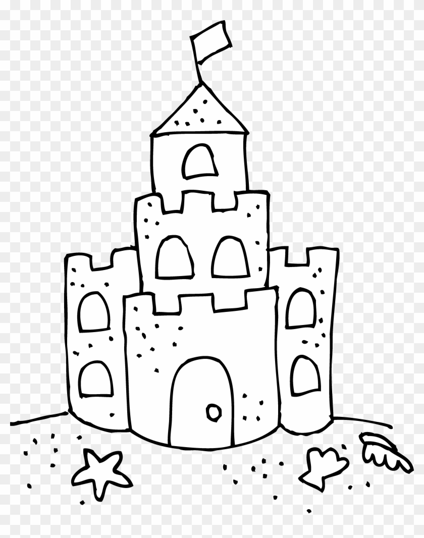 Cute Sand Castle Coloring Page - Drawing Of A Sand Castle #280331