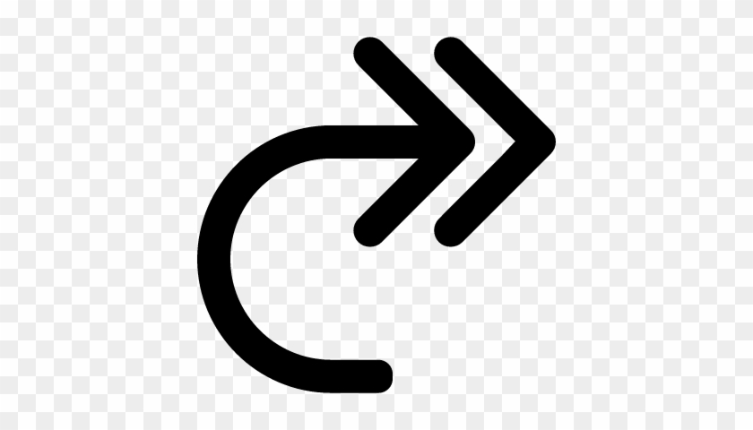 Double Curve Arrow To The Right Vector - Seta Dupla Em Curva #280706