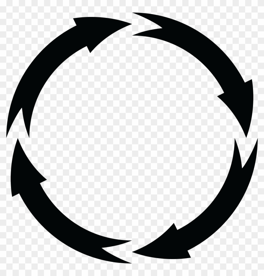 Free Clipart Of A Black And White Round Frame Of Arrows - Round Clipart Black And White #280805