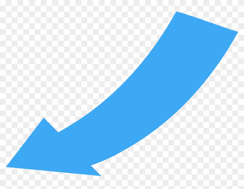 Curved, Wide Directional Arrow Pointing To The Lower - Transparent Background Curved Arrow #280824