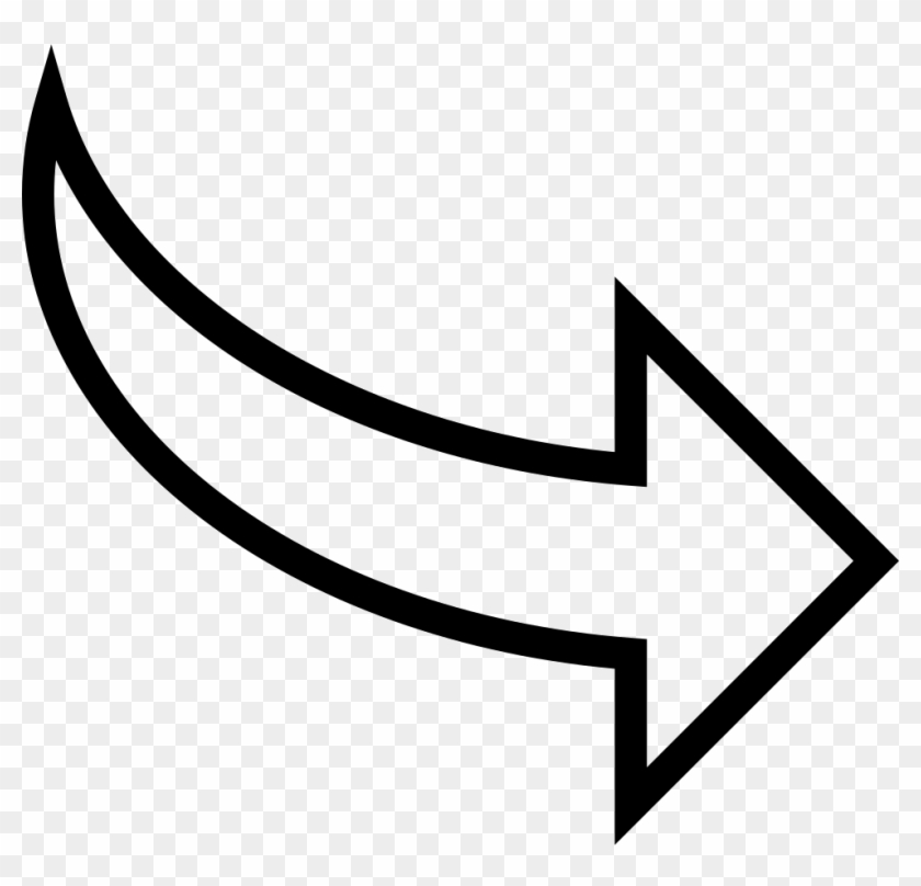 Curved Arrow Pointing To Right Comments - White Arrow Pointing Right #281023