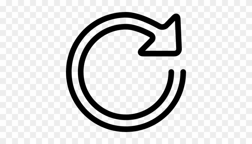 Arrow Circular Clockwise Outlined Interface Sign Vector - Clockwise White Arrow #282810